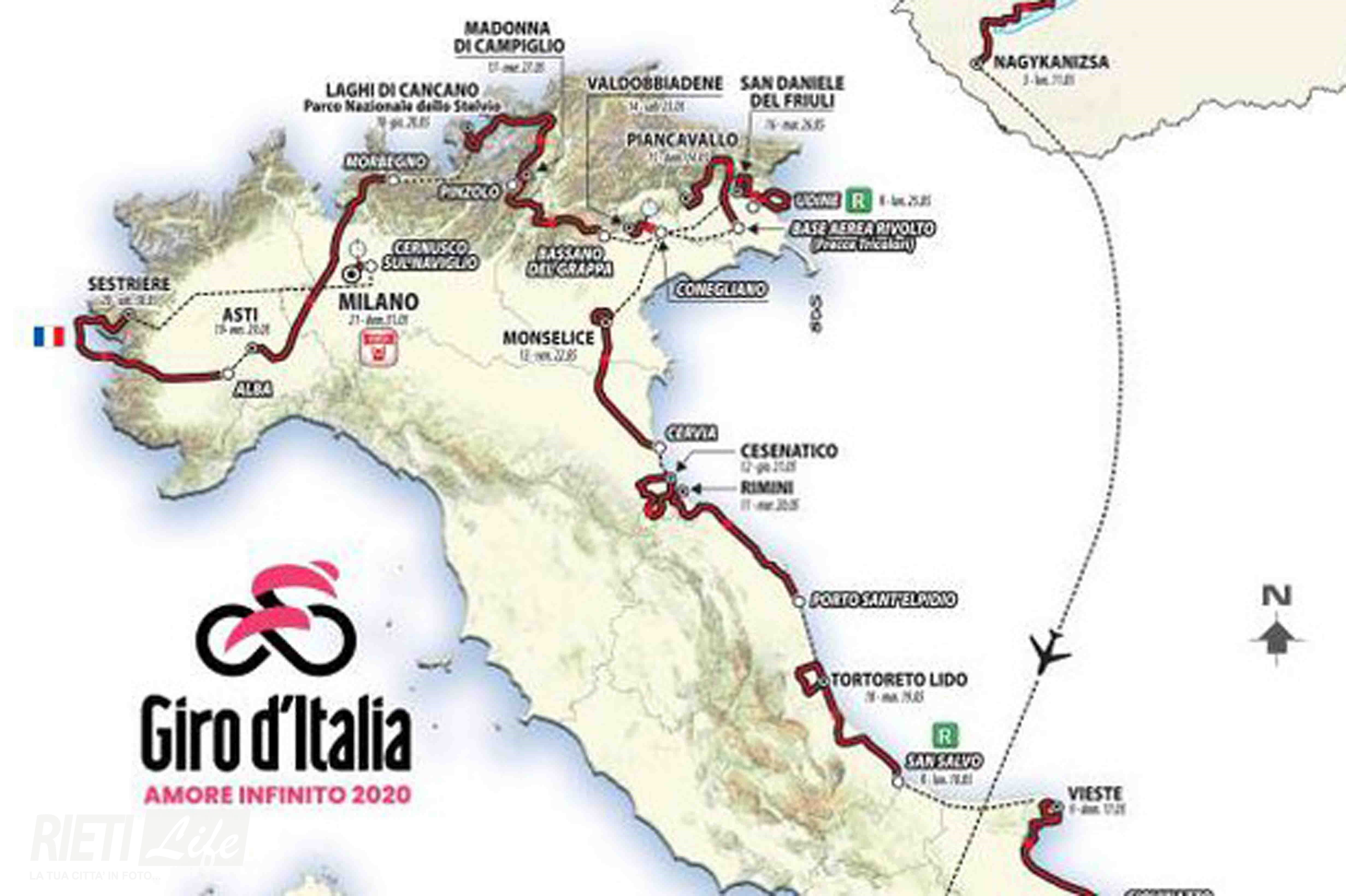 Il Giro d'Italia 2020? Parte da Budapest ma niente Lazio e niente Rieti