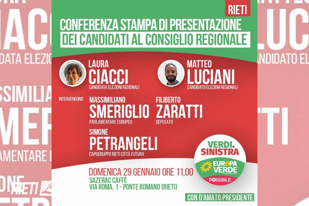 Regionali Domenica Si Presenta La Lista Verdi E Sinistra Sono